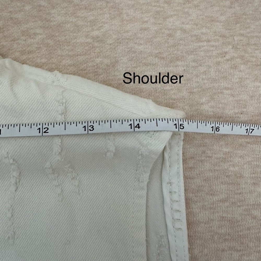 Zara Women’s Cotton Cream Long Button-Up Vest Size XS - Picture 5 of 9